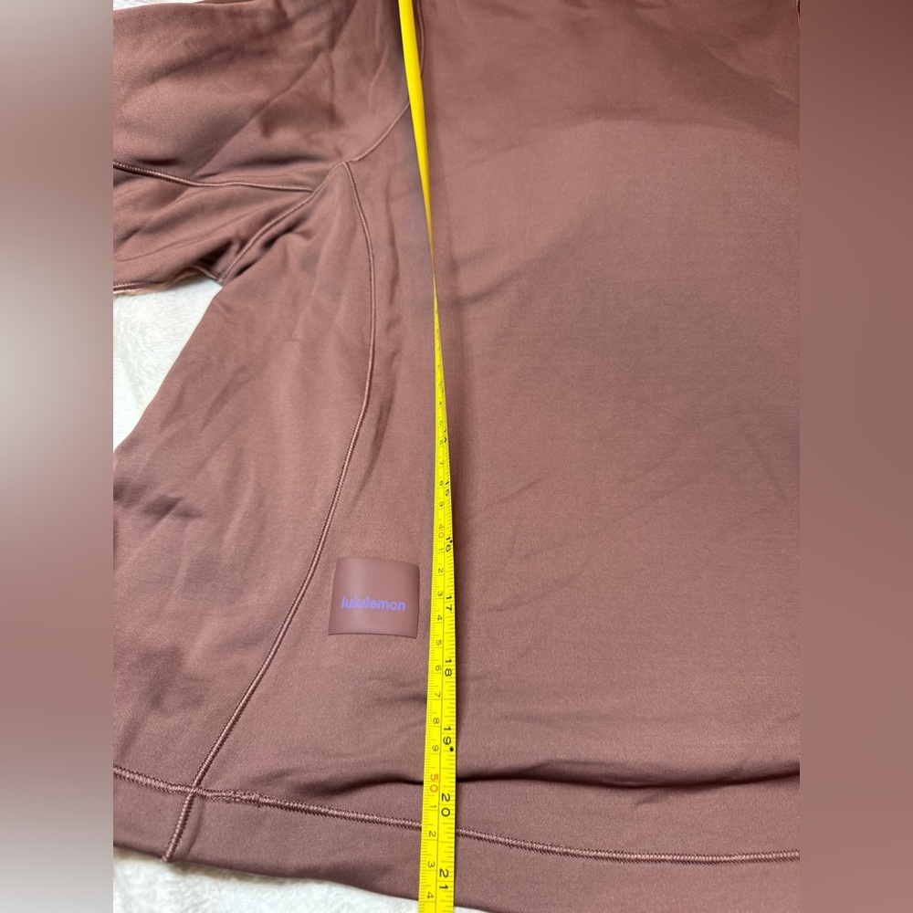 Like new Lululemon Tech Fleece Hiking Zip Pullover - Dark Oxide and Pink Size 8 - Picture 11 of 12